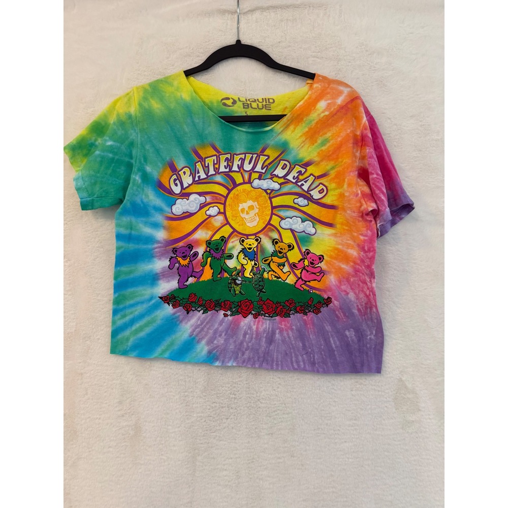 Liquid Blue Grateful Dead Tie Dye Shirt Womens Small Dancing Bears Graphic Tee
